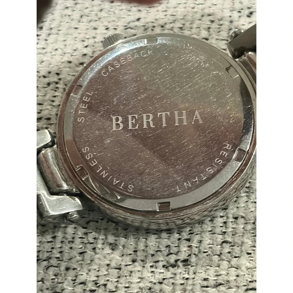 Bertha Elizabeth Floral Tropical Swiss Watch SILVER‎ /PURPLE New Battery